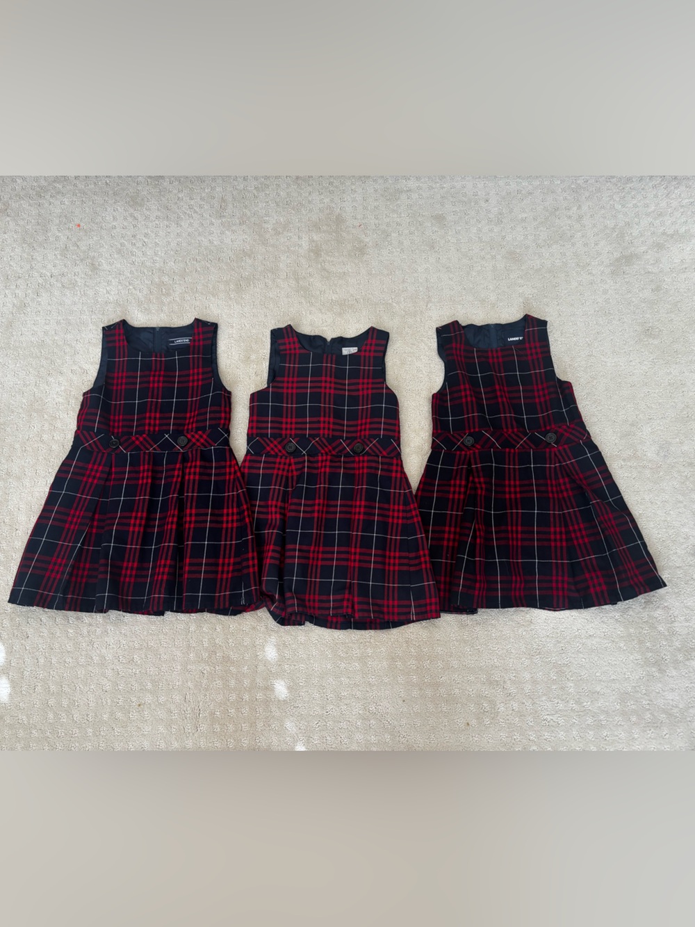 Lands' End Red and Blue Plaid School Jumper Skirt